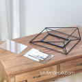 Geometrisk metallglas Foto Frame Folding Rotatable